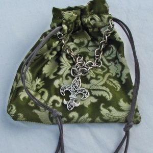 Perfectly Pretty Little Bag,Green Tapesty